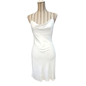 ASTR Women White Satin Spagettti Strap Mini Cami Dress Size S